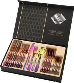 AMEFA Winkel 15 Merkloos Melili Bestekset-Bestek Set 24-delig-6 Persoons Bestekset-tafelmes-tafelvork-soeplepel-dessertlepel-roestvrijstalen Bestekset-multi Kleur