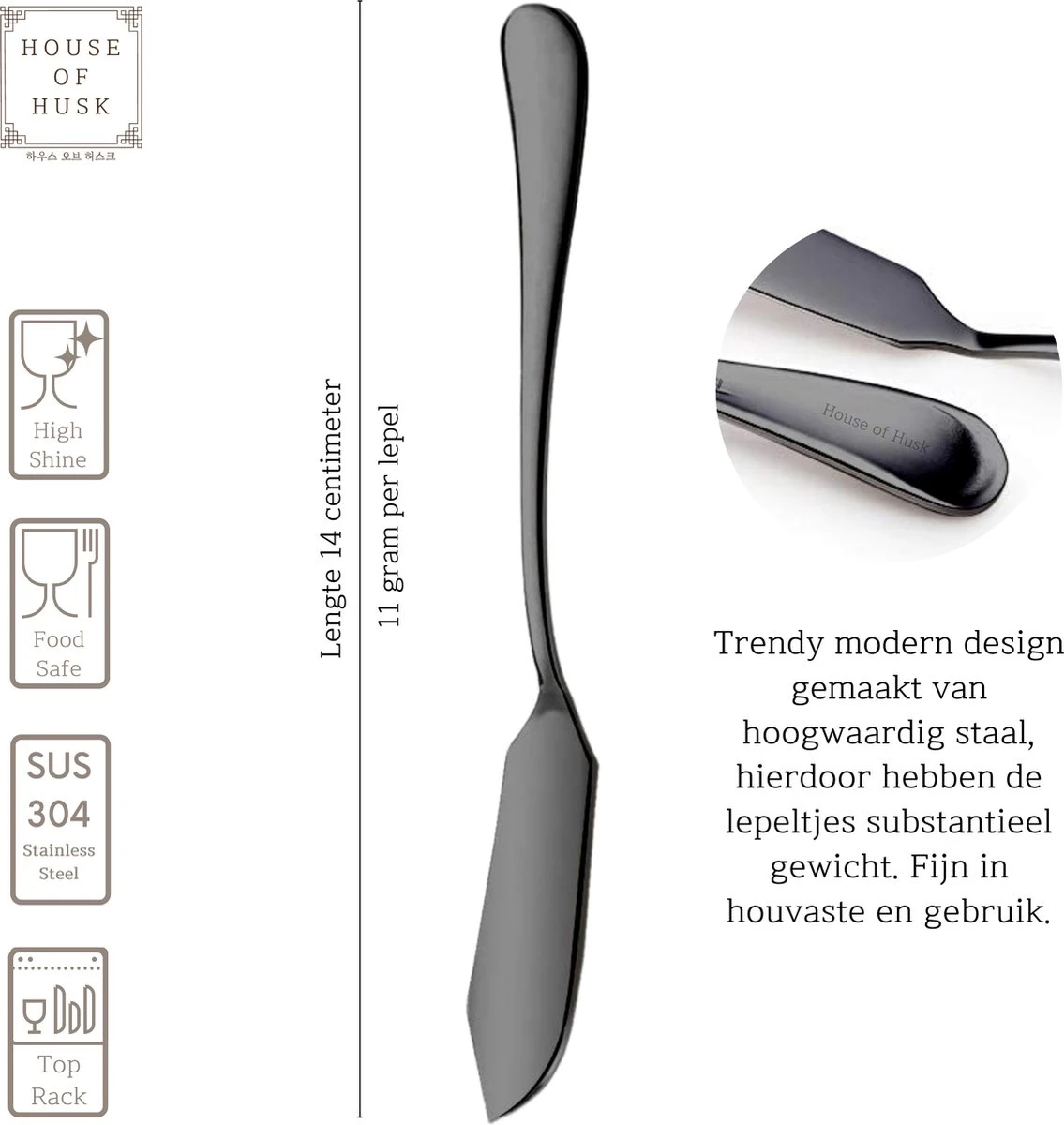 House Of Husk Botermesjes Set - Zwart - RVS - Botermes - Smeermessen - Tapas Mesjes - 6 Stuks 2 House Of Husk Botermesjes Set - Zwart - RVS - Botermes - Smeermessen - Tapas Mesjes - 6 Stuks - Afbeelding 2