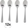 Merkloos 12x Stuks Sierlijke Grote Dessertlepeltjes - Bestek - 15 Cm Van RVS
