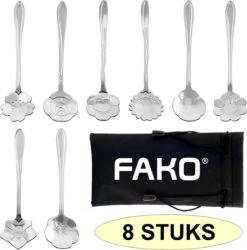 Fako Bijoux® - Bloemen Lepels Set - Theelepel / Koffielepel - 12cm - Zilver - 8 Stuks -AMEFA Winkel 1187x1200 2
