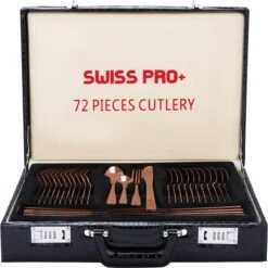 Swiss Pro+ Bestekset In Koffer-72 Delig-12 Persoons-Zwitsers Kwaliteit-Complete Set-100% Roestvrijstaal-Rose Gold 24k-Rose Goud 24K 30 Swiss Pro+ Bestekset In Koffer-72 Delig-12 Persoons-Zwitsers Kwaliteit-Complete Set-100% Roestvrijstaal-Rose Gold 24k-Rose Goud 24K -AMEFA Winkel 1198x1200