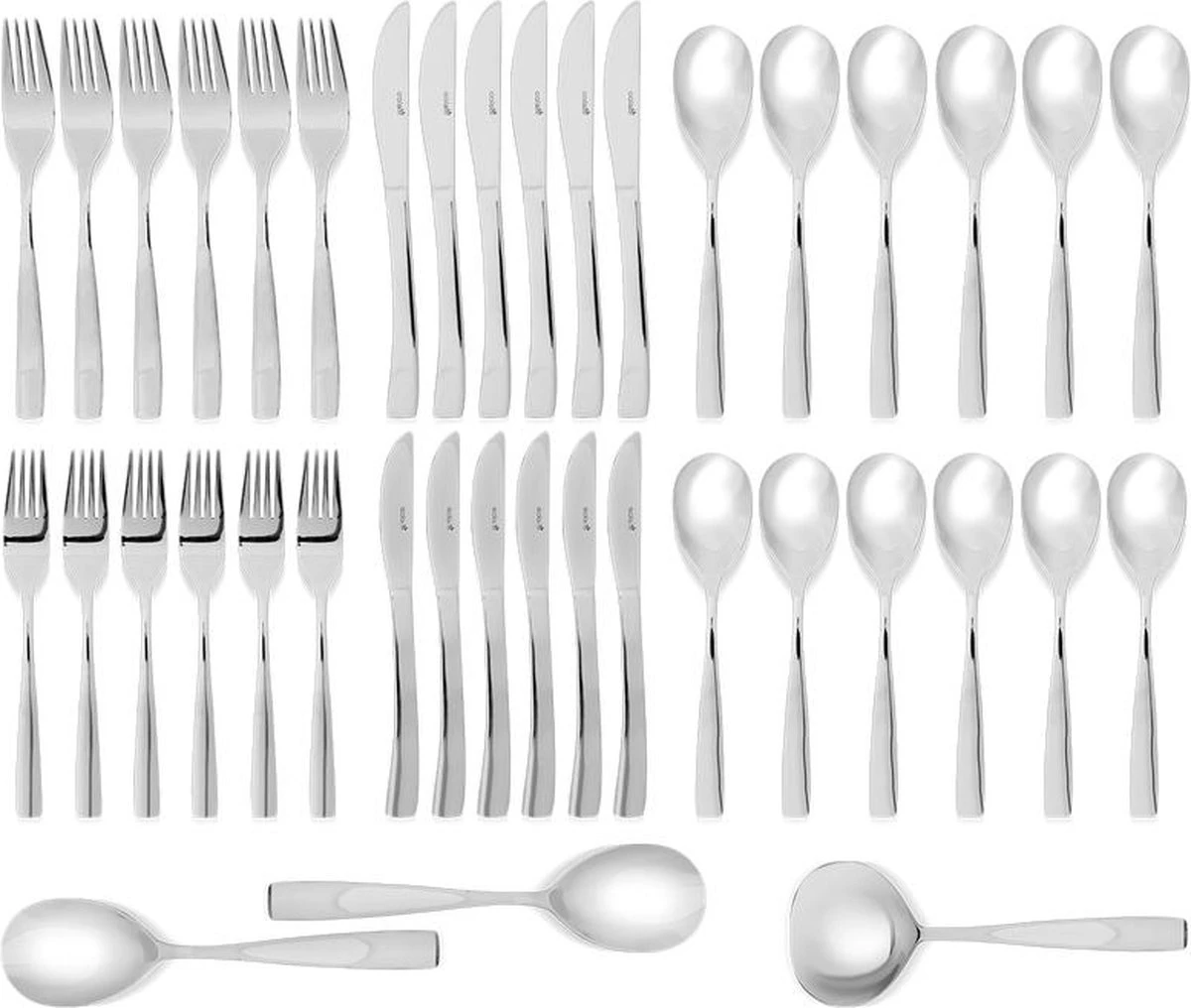 Sola Bestekset Sevilla - Economy - 6 Persoons - 39 Delig - Zilver Chroomstaal 18/0 - RVS 2 Sola Bestekset Sevilla - Economy - 6 Persoons - 39 Delig - Zilver Chroomstaal 18/0 - RVS - Afbeelding 2