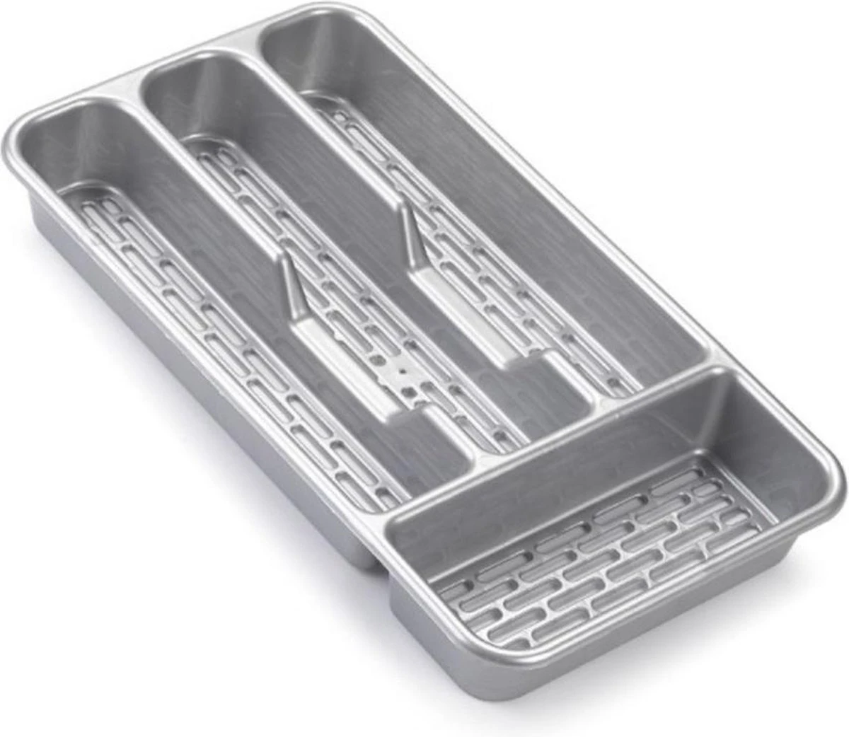 2x Stuks Bestekbakken/bestekhouders 4-vaks Grijs - 33 X 18 X 4 Cm - Keuken Opberg Accessoires 2 2x Stuks Bestekbakken/bestekhouders 4-vaks Grijs - 33 X 18 X 4 Cm - Keuken Opberg Accessoires - Afbeelding 2