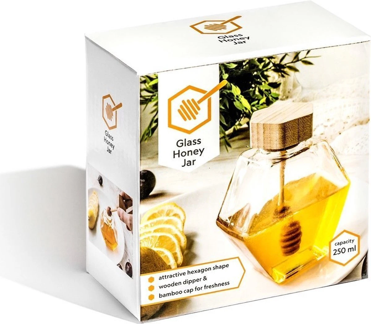 Merkloos Honingpot Met Lepel – Glazen Honingpot – Honingpot – Honing – Honinglepel – Inhoud 250ml – Afmetingen 11 X 9.5 X 5 Cm 3 Merkloos Honingpot Met Lepel – Glazen Honingpot – Honingpot – Honing – Honinglepel – Inhoud 250ml – Afmetingen 11 X 9.5 X 5 Cm - Afbeelding 3