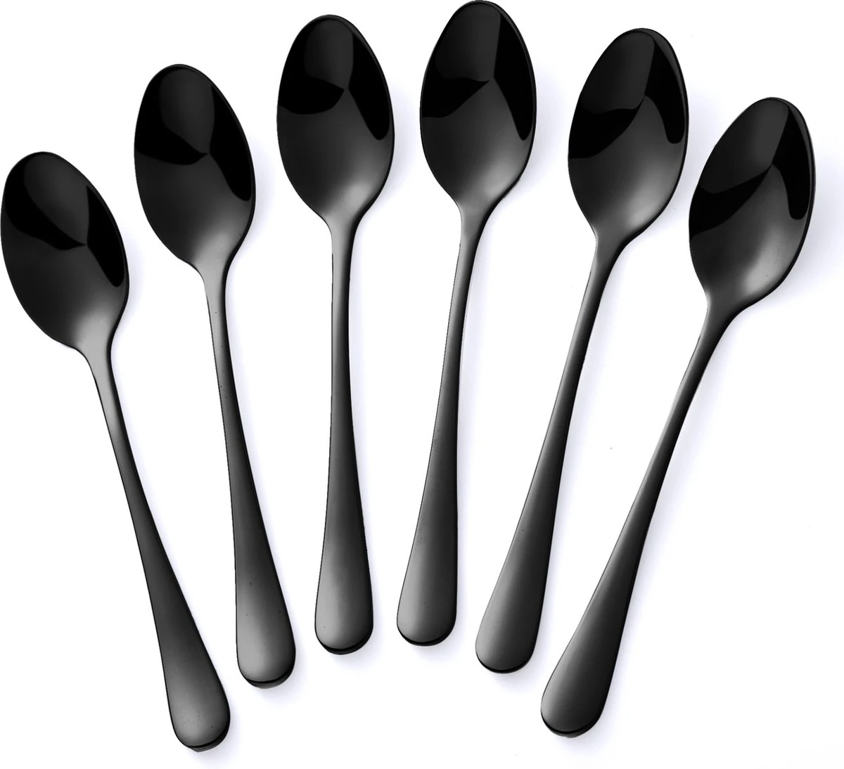 Alheco 6 Ovale Theelepels - 12.3cm - RVS Theelepeltjes - Zwart 1 Alheco 6 Ovale Theelepels - 12.3cm - RVS Theelepeltjes - Zwart