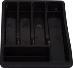 Whitefurze Bestekbak/keuken Organizer - 5-vaks - Zwart - 30 X 38 X 6 Cm