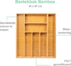 Bamboe Bestekbak Van Coninx 41x47cm | Besteklade | Bestekhouder | Opbergbak | Duurzaam | Voor Laden Van 47cm Diep -AMEFA Winkel 1200x1118 3