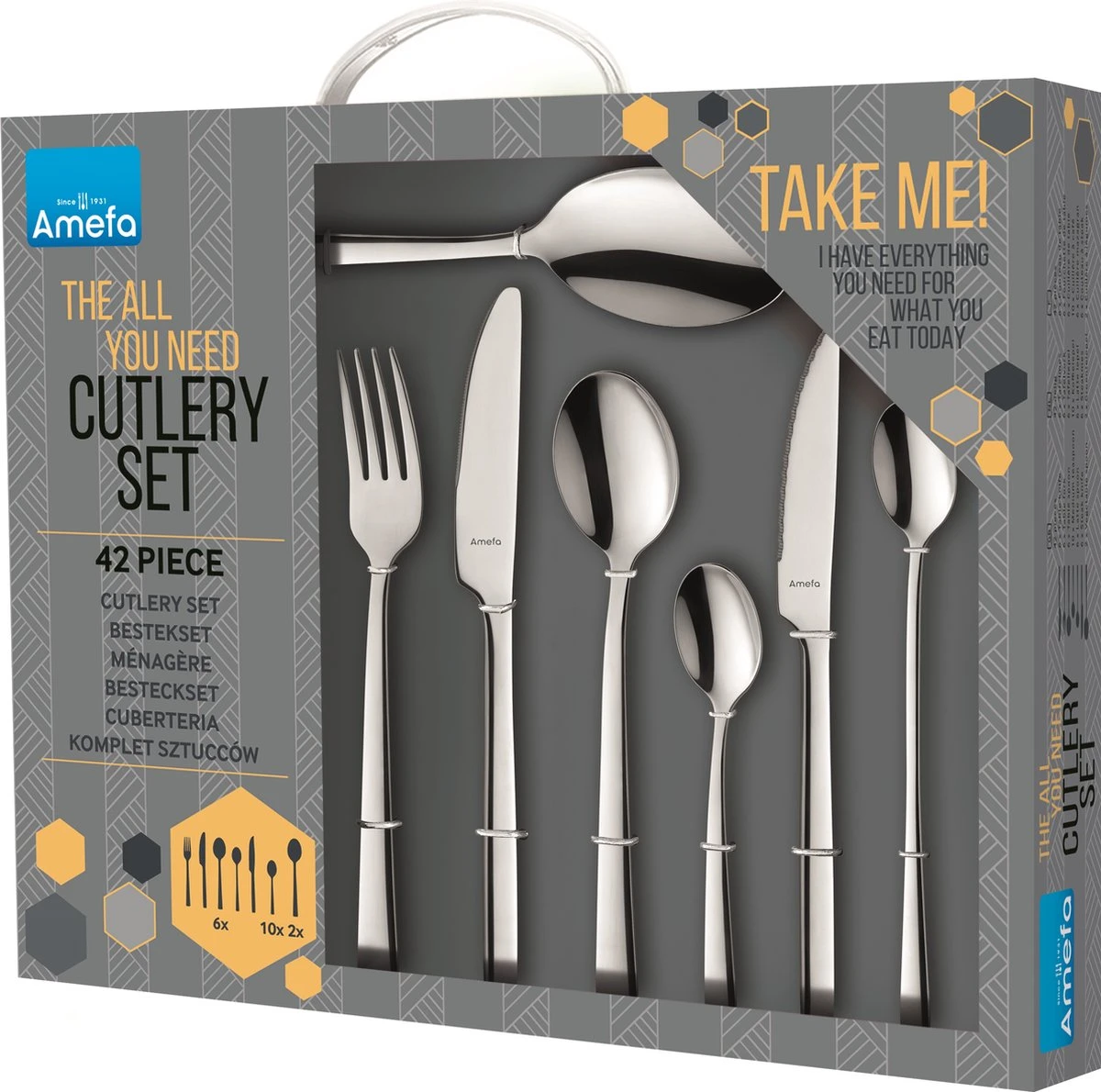 Amefa Manille - 42 Delige All You Need Bestekset - 6 Personen - Zilver - Complete Set Bestek 1 Amefa Manille - 42 Delige All You Need Bestekset - 6 Personen - Zilver - Complete Set Bestek