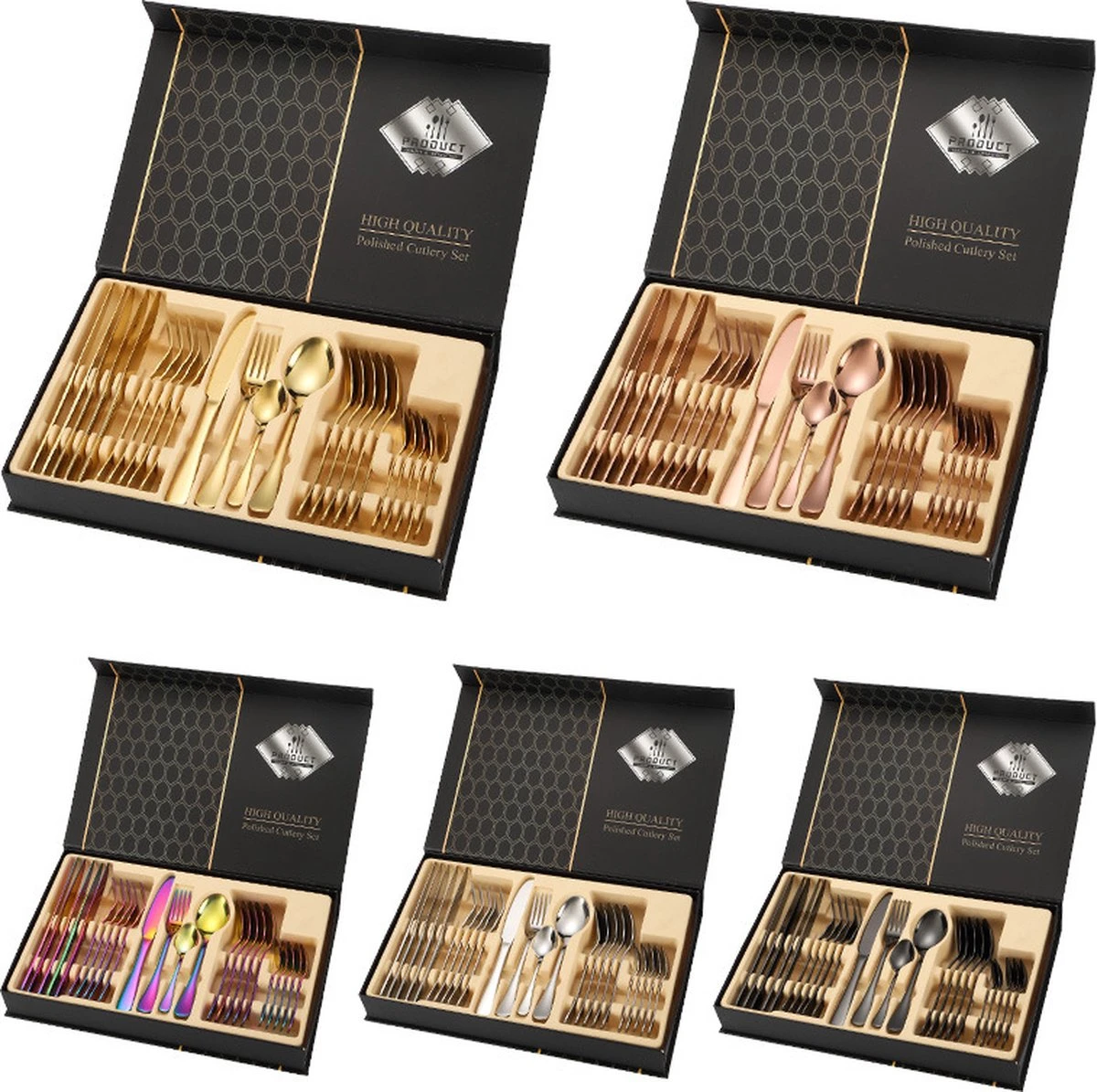 Merkloos Melili Bestekset-Bestek Set 24-delig-6 Persoons Bestekset-tafelmes-tafelvork-soeplepel-dessertlepel-roestvrijstalen Bestekset-multi Kleur 2 Merkloos Melili Bestekset-Bestek Set 24-delig-6 Persoons Bestekset-tafelmes-tafelvork-soeplepel-dessertlepel-roestvrijstalen Bestekset-multi Kleur - Afbeelding 2