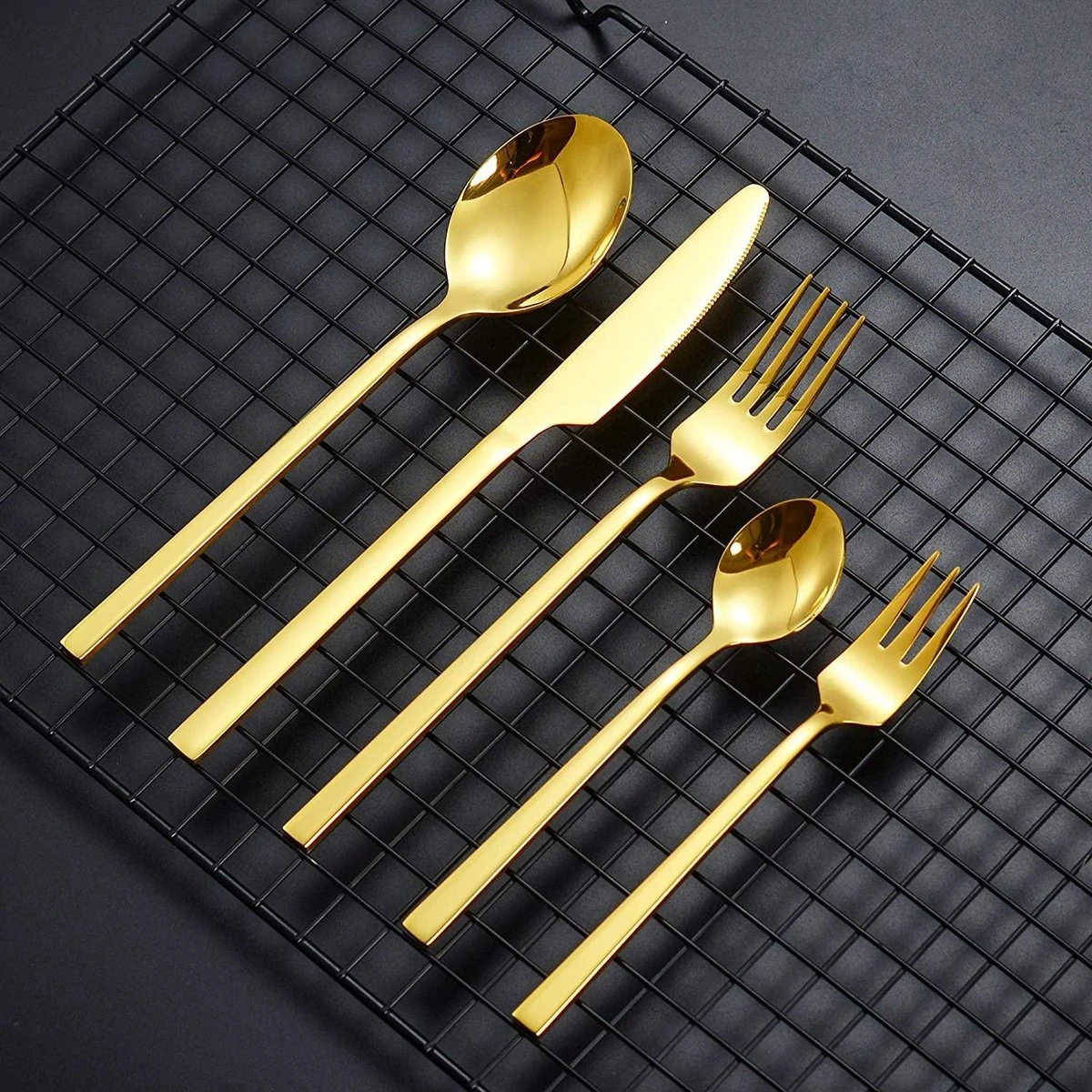 Cadeau 30-delige Gouden Zilverwerk Set Bestekset, Velaze 18/10 Roestvrijstalen Gebruiksvoorwerpen Service Voor 6 Personen Inclusief Dinerlepel, Diner Vork, Diner Mes, Dessertvork En Theelepel, Spiegel Gepolijst Ontwerp 8 Cadeau 30-delige Gouden Zilverwerk Set Bestekset, Velaze 18/10 Roestvrijstalen Gebruiksvoorwerpen Service Voor 6 Personen Inclusief Dinerlepel, Diner Vork, Diner Mes, Dessertvork En Theelepel, Spiegel Gepolijst Ontwerp - Afbeelding 8