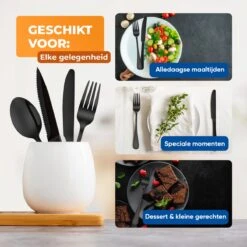 Strex Bestekset 6 Persoons - Zwart - 36-delig - Roestvrij Staal - Lepels, Messen, Vorken En Steakmessen - Hoogwaardige Kwaliteit 12 Strex Bestekset 6 Persoons - Zwart - 36-delig - Roestvrij Staal - Lepels, Messen, Vorken En Steakmessen - Hoogwaardige Kwaliteit -AMEFA Winkel 1200x1200 11