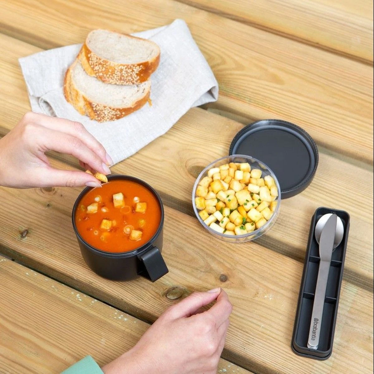 Brabantia Make & Take Bestekset - 3-delig - Dark Grey 3 Brabantia Make & Take Bestekset - 3-delig - Dark Grey - Afbeelding 3