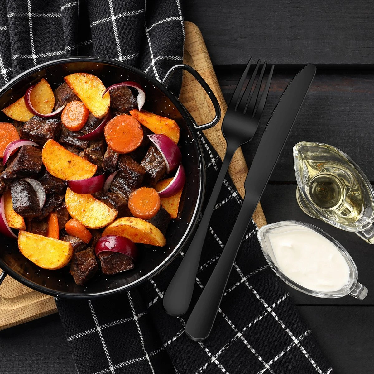 Strex Bestekset 6 Persoons - Zwart - 36-delig - Roestvrij Staal - Lepels, Messen, Vorken En Steakmessen - Hoogwaardige Kwaliteit 8 Strex Bestekset 6 Persoons - Zwart - 36-delig - Roestvrij Staal - Lepels, Messen, Vorken En Steakmessen - Hoogwaardige Kwaliteit - Afbeelding 8