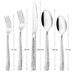 Deleca 6 Persoons Bestekset Deluxe (30-delig) - Vorken, Lepels En Messen - Vaatwasserbestendig - Gehamerd - Zilver / RVS -AMEFA Winkel 1200x1200 198