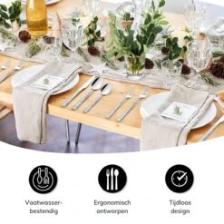 Deleca 6 Persoons Bestekset Deluxe (30-delig) - Vorken, Lepels En Messen - Vaatwasserbestendig - Gehamerd - Zilver / RVS -AMEFA Winkel 1200x1200 200