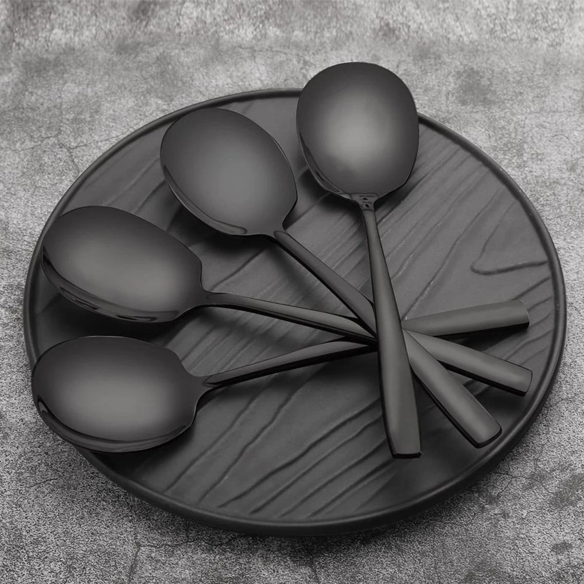 House Of Husk® Opscheplepel Set - Zwart - Serveerlepel - Groetelepel - Aardappellepel - 21cm - RVS - 4 Stuks 3 House Of Husk® Opscheplepel Set - Zwart - Serveerlepel - Groetelepel - Aardappellepel - 21cm - RVS - 4 Stuks - Afbeelding 3