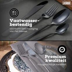 LaCardia Bestekset Glans Zwart – 24-delig Bestek – 6 Persoons – Bestek Zwart Voor 6 Personen 13 LaCardia Bestekset Glans Zwart – 24-delig Bestek – 6 Persoons – Bestek Zwart Voor 6 Personen -AMEFA Winkel 1200x1200 3