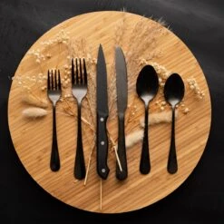 OEC Kitchen Bestekset 36-delig - Zwart - 6 Persoons - Steakmessen - Messen - Vorken - Lepels - RVS 10 OEC Kitchen Bestekset 36-delig - Zwart - 6 Persoons - Steakmessen - Messen - Vorken - Lepels - RVS -AMEFA Winkel 1200x1200 36