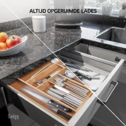 Gadgy Uitschuifbare Bestekbak - Uitschuifbare Bestekcassette Hout - Besteklade - Ladeverdeler - 6/8 Vakken - Bamboe -AMEFA Winkel 1200x1200 373