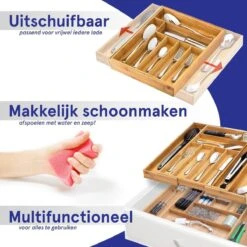 ACAZA Uitschuifbare Bestekbak In Bamboe Hout, Besteklade Met 7 Tot 9 Vakken, Ladeverdeler, Opbergbak, Bestekcassette, Verstelbaar 17 ACAZA Uitschuifbare Bestekbak In Bamboe Hout, Besteklade Met 7 Tot 9 Vakken, Ladeverdeler, Opbergbak, Bestekcassette, Verstelbaar -AMEFA Winkel 1200x1200 408