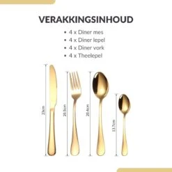 SensaHome - 20-Delige Bestek Set - Inclusief Mes/Vork/Lepel - 4 Personen - Goud 29 SensaHome - 20-Delige Bestek Set - Inclusief Mes/Vork/Lepel - 4 Personen - Goud -AMEFA Winkel 1200x1200 46