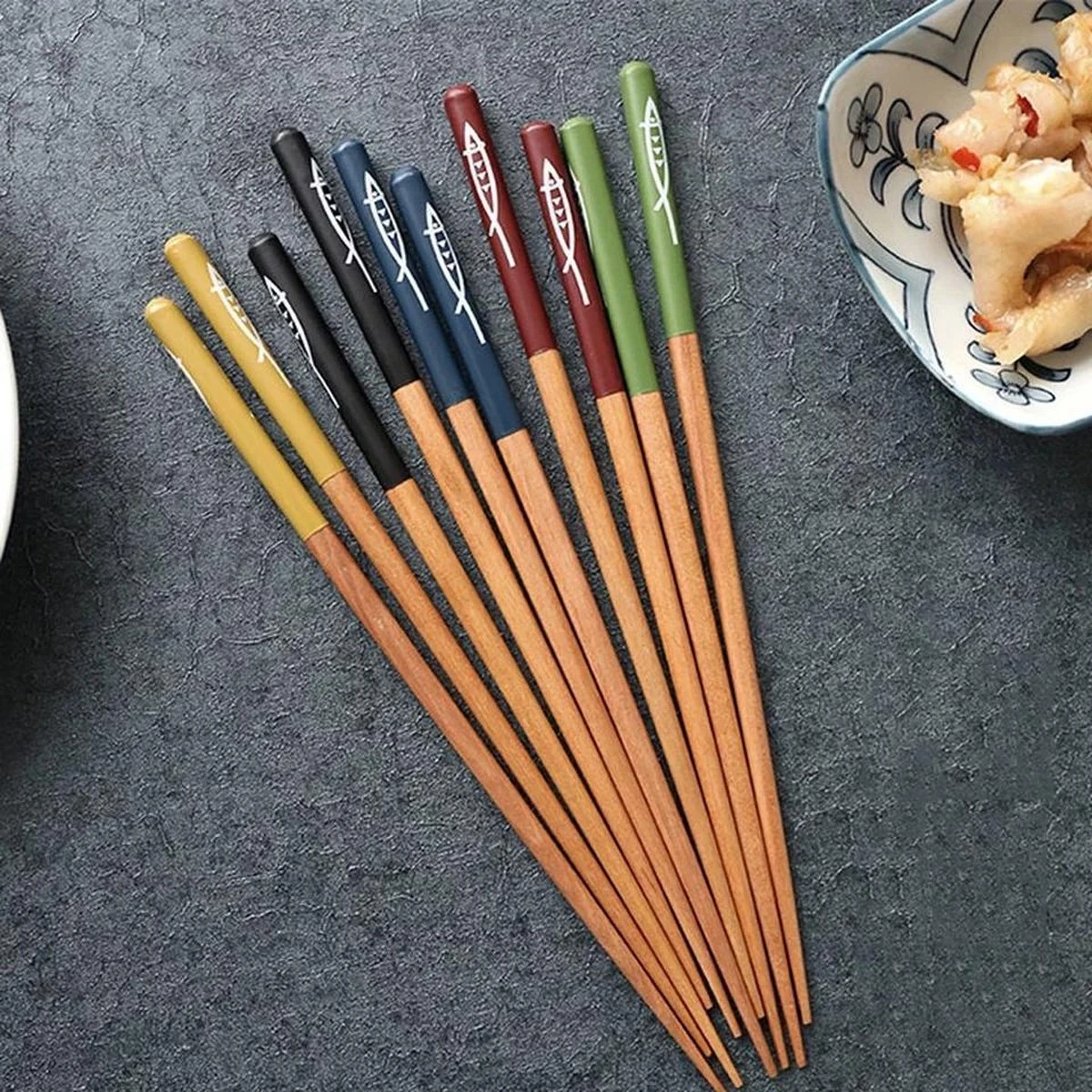Chopsticks - Hout - 5 Paar - 22,5 Cm - Japanse Stijl - Sushi Giftset 5 Chopsticks - Hout - 5 Paar - 22,5 Cm - Japanse Stijl - Sushi Giftset - Afbeelding 5