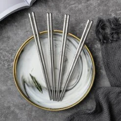 Alheco 6 Paar Koreaanse Chopsticks - Eetstokjes - Metaal / RVS - Zilver 7 Alheco 6 Paar Koreaanse Chopsticks - Eetstokjes - Metaal / RVS - Zilver -AMEFA Winkel 1200x1200 535