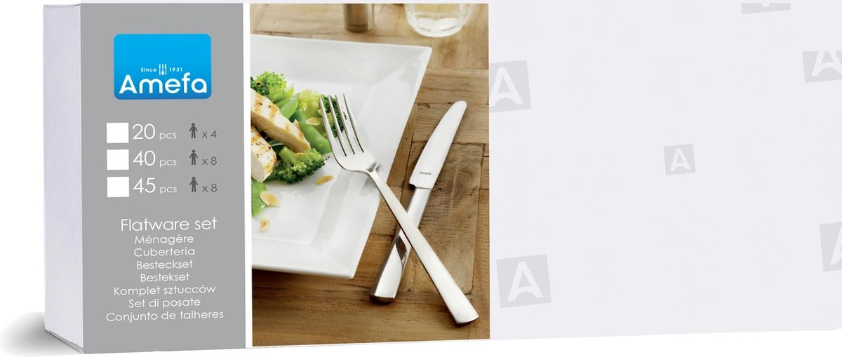Amefa Moderno - 32 Delige Bestekset- 8 Persoons 2 Amefa Moderno - 32 Delige Bestekset- 8 Persoons - Afbeelding 2