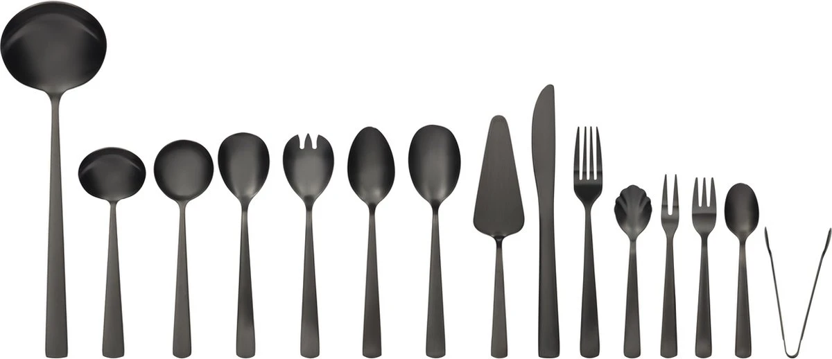 Swiss Pro+ Bestekset In Koffer-72 Delig-12 Persoons-Zwitsers Kwaliteit-Complete Set-100% Roestvrijstaal- Zwart 19 Swiss Pro+ Bestekset In Koffer-72 Delig-12 Persoons-Zwitsers Kwaliteit-Complete Set-100% Roestvrijstaal- Zwart - Afbeelding 19