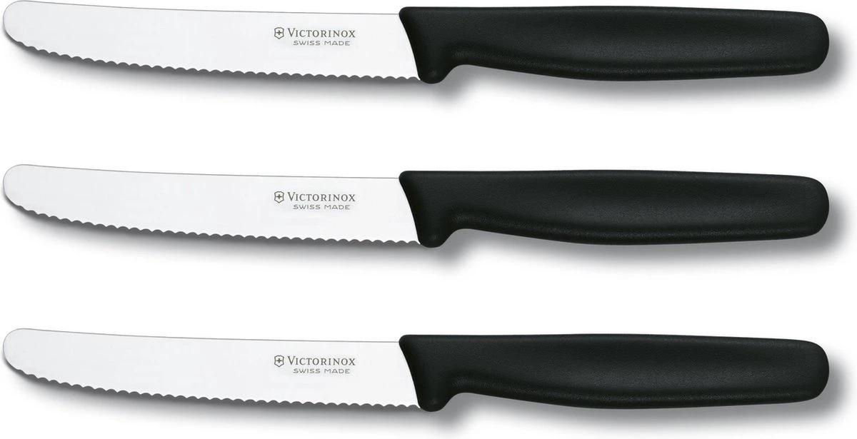 Victorinox Swiss Classic Tafelmessenset - 11cm - 3-delig - Zwart - Gekarteld - RVS En Kunststof 5 Victorinox Swiss Classic Tafelmessenset - 11cm - 3-delig - Zwart - Gekarteld - RVS En Kunststof - Afbeelding 5