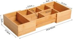 Verstelbare Lade Organizer - Voor Bestek/Keuken/Bureau/Make-Up/Accessoires – Uitschuifbare Lade Inzet Verdeler - Opbergbak Doos - Verstelbaar In 5 Of 7 Compartimenten - Duurzaam Bamboe Hout -AMEFA Winkel 1200x639 1
