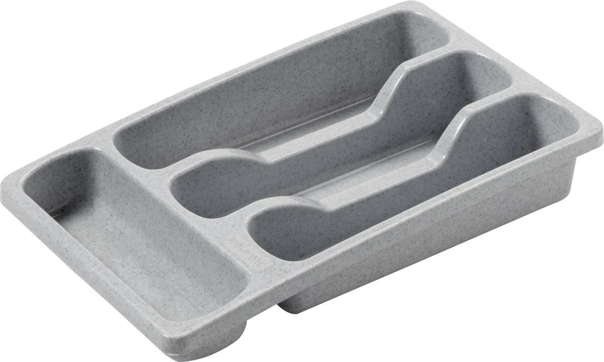 Curver Bestekbak 4 Vakken S - 33x20x6 Cm - Lichtgrijs 2 Curver Bestekbak 4 Vakken S - 33x20x6 Cm - Lichtgrijs - Afbeelding 2