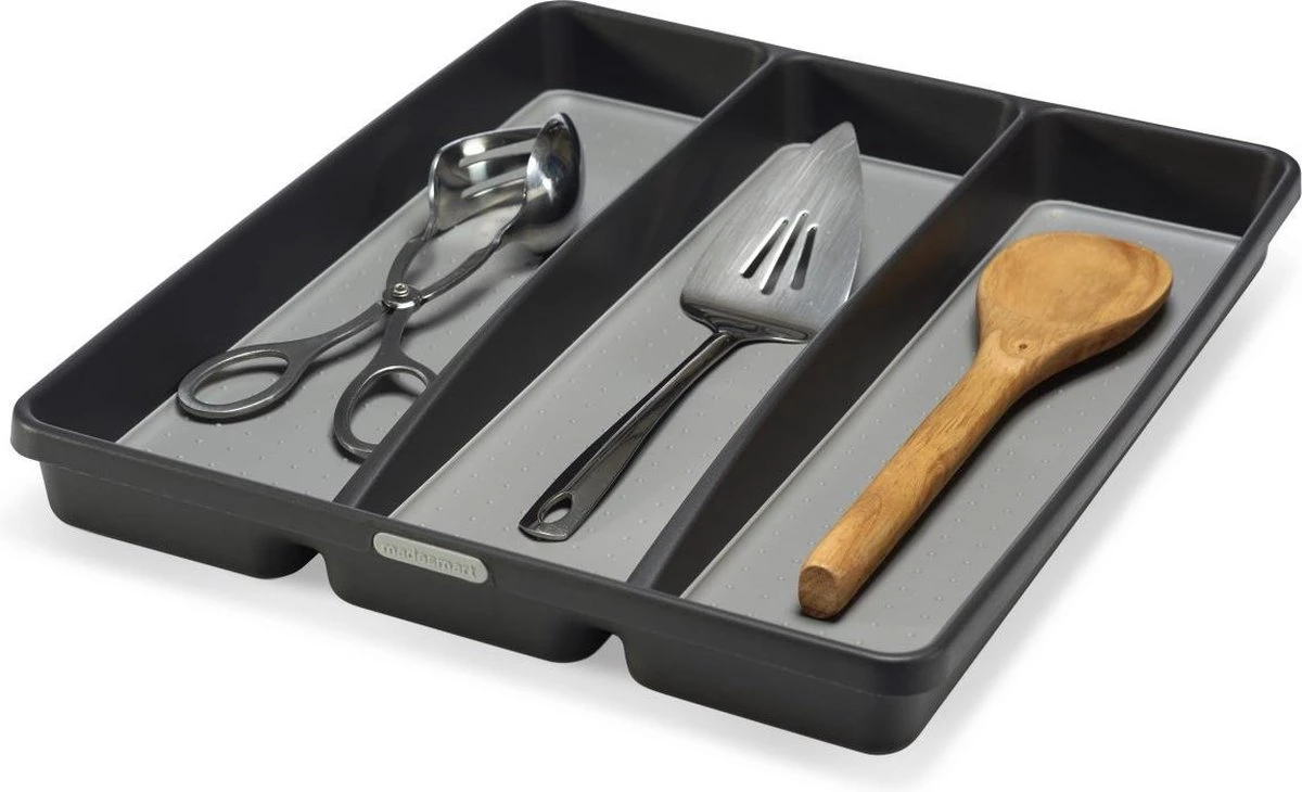 Madesmart Bestekbak - Besteklade 3 Vakken - Antraciet 1 Madesmart Bestekbak - Besteklade 3 Vakken - Antraciet