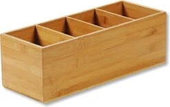 Merkloos Bestekbak FSC® Bamboe Hout - Staande Bestekhouder - Bestekbakje Houder - Bestek Bak Organizer- Bestekcassette - 35 X 14 X 12 Cm -AMEFA Winkel 1200x756