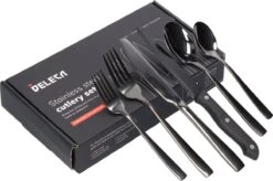 Deleca 6 Persoons Bestekset (36-delig) - Lepels, Messen, Vorken & Steakmessen - Vaatwasserbestendig - Zwart / RVS 19 Deleca 6 Persoons Bestekset (36-delig) - Lepels, Messen, Vorken & Steakmessen - Vaatwasserbestendig - Zwart / RVS -AMEFA Winkel 1200x796
