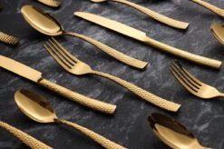 Bestekset - Bestek Goud Gehamerd -24 Delig-Zwitsers Kwaliteit-Complete Set-100% Roestvrijstaal-Gehamerd Gold 24k-Goud 24K -AMEFA Winkel 1200x799 30
