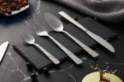 Swiss Pro+ Bestekset In Koffer-72 Delig-12 Persoons-Zwitsers Kwaliteit-Complete Set-100% Roestvrijstaal-Modern Gold -AMEFA Winkel 1200x799 56