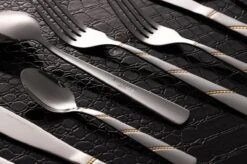 Swiss Pro+ Bestekset In Koffer-72 Delig-12 Persoons-Zwitsers Kwaliteit-Complete Set-100% Roestvrijstaal-Modern Gold -AMEFA Winkel 1200x799 58