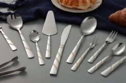 Swiss Pro+ Bestekset In Koffer-72 Delig-12 Persoons-Zwitsers Kwaliteit-Complete Set-100% Roestvrijstaal-Modern Gold -AMEFA Winkel 1200x799 60