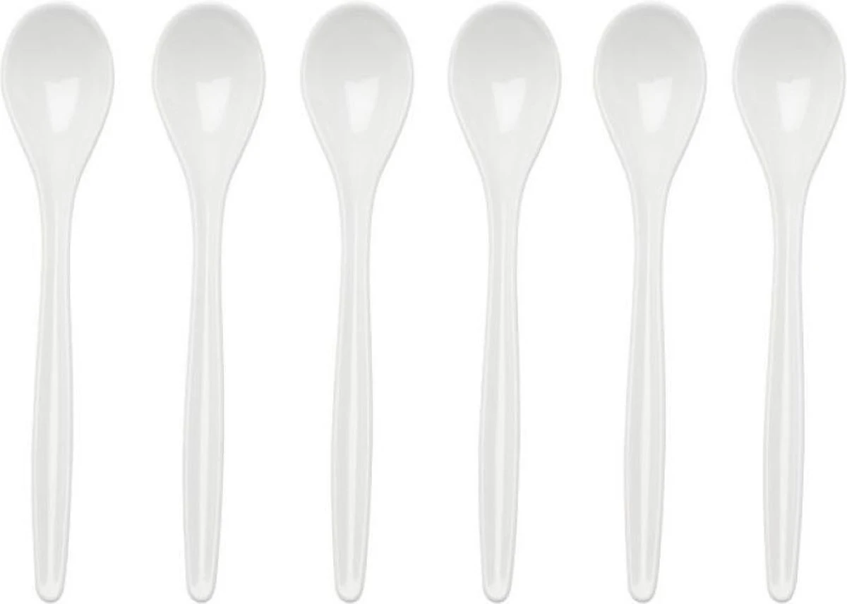 10 X Eierlepels 14cm - Eierlepel Wit - Koffielepels - Theelepels - Dessertlepels - Lepels 1 10 X Eierlepels 14cm - Eierlepel Wit - Koffielepels - Theelepels - Dessertlepels - Lepels