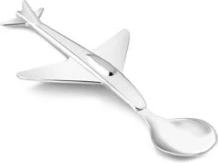 Zilverstad - Kinderlepel Vliegtuig Verzilverd