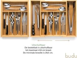 Budu Uitschuifbare Bamboe Bestekbak #38 (38 Cm Diep) - Bestekcassette Hout - Besteklade - 38 X 29,5 - 47,8 Cm - 5/7 Vakken 10 Budu Uitschuifbare Bamboe Bestekbak #38 (38 Cm Diep) - Bestekcassette Hout - Besteklade - 38 X 29,5 - 47,8 Cm - 5/7 Vakken -AMEFA Winkel 1200x900 14