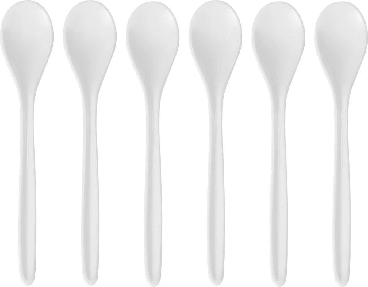 12x Eierlepeltjes Wit Kunststof 13 Cm - Keukengerei - Keukenbenodigdheden - Bestek - Lepels/lepeltjes Voor Koffie/thee/dessert/eieren 1 12x Eierlepeltjes Wit Kunststof 13 Cm - Keukengerei - Keukenbenodigdheden - Bestek - Lepels/lepeltjes Voor Koffie/thee/dessert/eieren