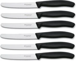 Victorinox Tafelmes 6 Stuks Zwart Krom Heft