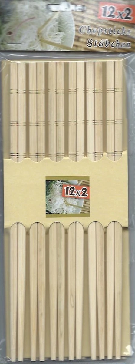 Merkloos 12 Paar Chopsticks - Bamboe - Sushi Eetstokjes - Lengte 24 Cm 2 Merkloos 12 Paar Chopsticks - Bamboe - Sushi Eetstokjes - Lengte 24 Cm - Afbeelding 2
