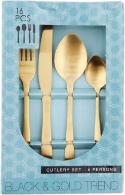 Merkloos Bestekset 16-delig - Goud - Goudkleur - 4x Messen, Vorken, Lepels En Dessertlepels - Roestvrij Staal 5 Merkloos Bestekset 16-delig - Goud - Goudkleur - 4x Messen, Vorken, Lepels En Dessertlepels - Roestvrij Staal -AMEFA Winkel 771x1200