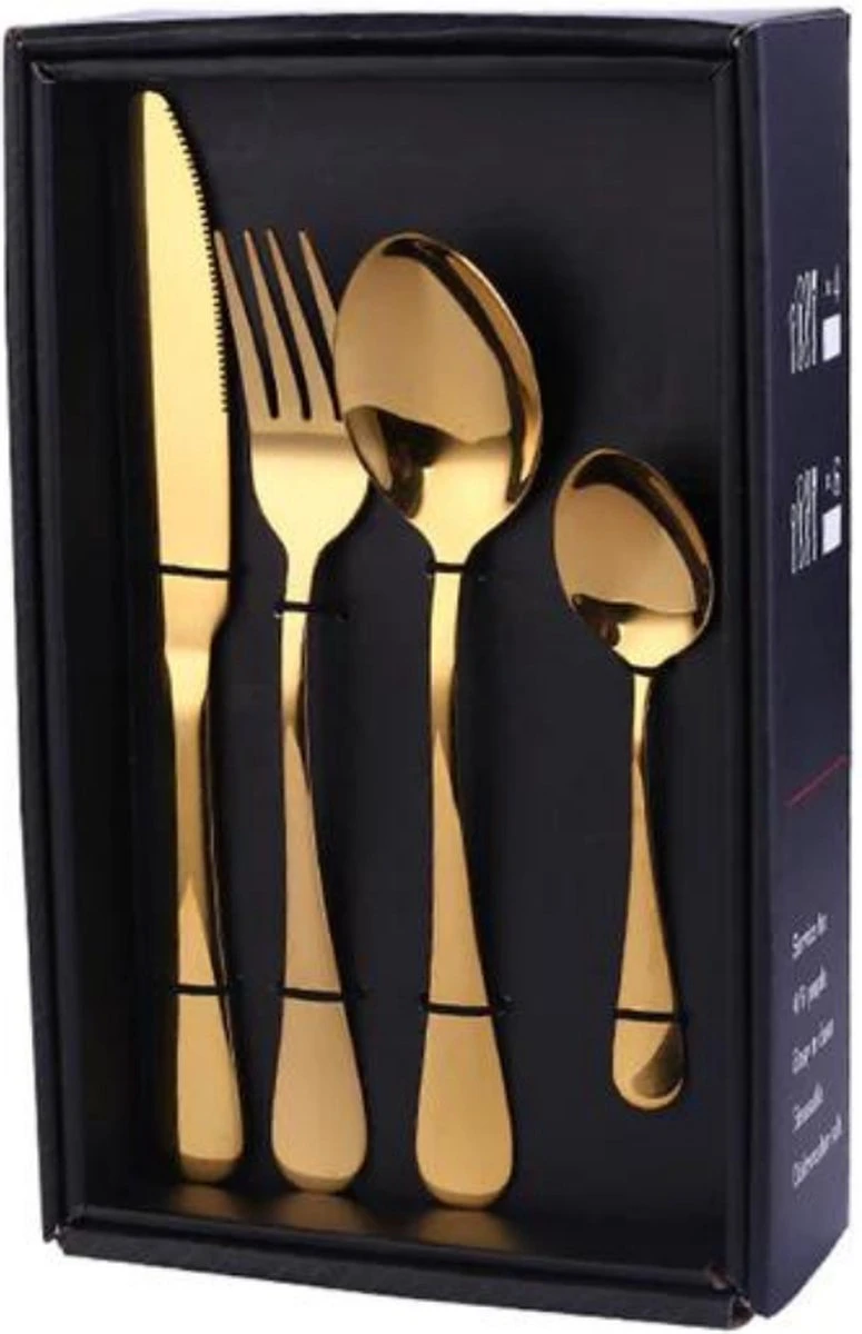 SensaHome - 20-Delige Bestek Set - Inclusief Mes/Vork/Lepel - 4 Personen - Goud 1 SensaHome - 20-Delige Bestek Set - Inclusief Mes/Vork/Lepel - 4 Personen - Goud