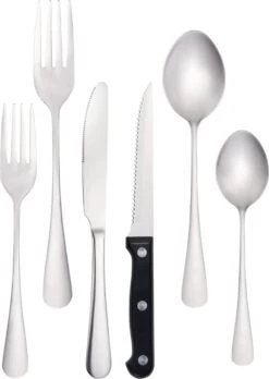 Vivid Green Bestekset (36-delig) - Bestek Set 6 Persoons - Lepels, Messen, Vorken En Steakmessen - Vaatwasserbestendig - RVS