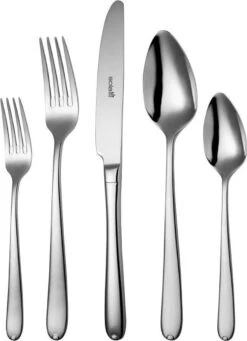 Sola Bestekset Fleurie - Modern - 12 Persoons - 64 Delig - Zilverwit Edelstaal 18/10 - RVS - Zilver