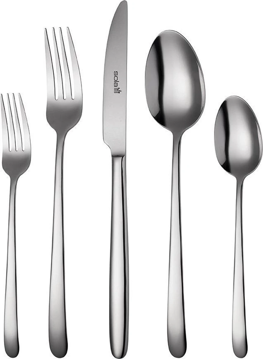 Sola Bestekset Ibiza - Economy - 8 Persoons - 70 Delig - Zilver Chroomstaal 18/0 - RVS 1 Sola Bestekset Ibiza - Economy - 8 Persoons - 70 Delig - Zilver Chroomstaal 18/0 - RVS